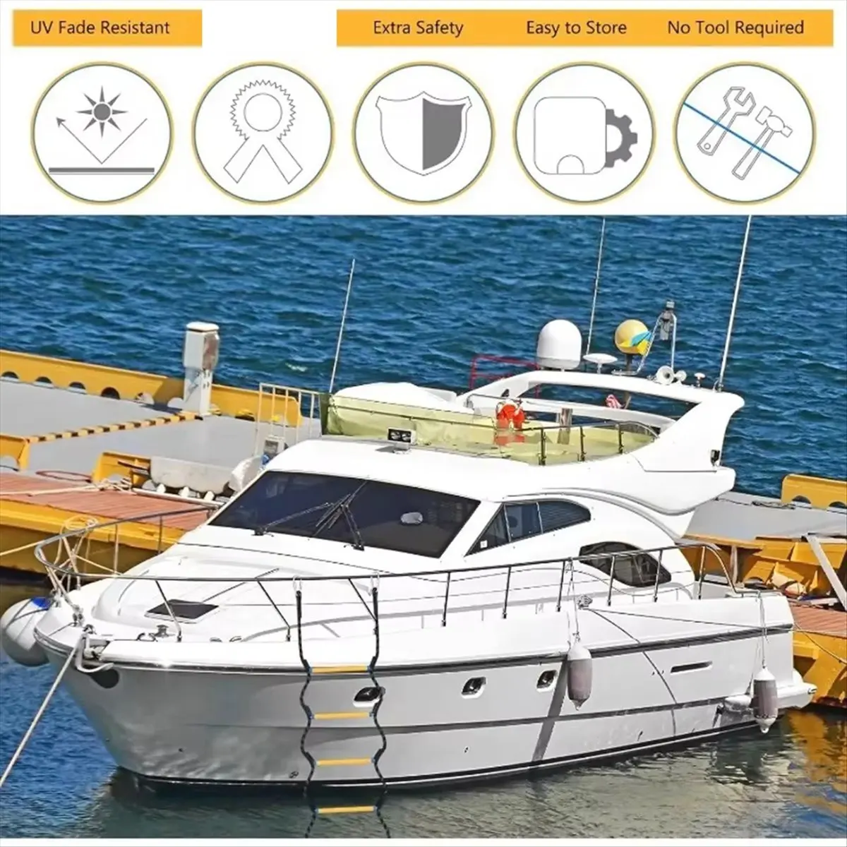 【2026 TOP Global】5-Step Boat Yacht Ladder Boat Life Ladder Rope Ladder Hanger Ladder Buckle Rope Ladder Fishing Boat Kayak Acces