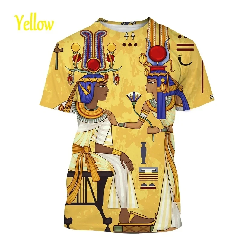 Men's Anubis Graphic T-shirt 3D Ancient Egypt Totem Symbol Print Short Sleeve t shirts Casual Crew Neck Y2K Tops Summer Clothing