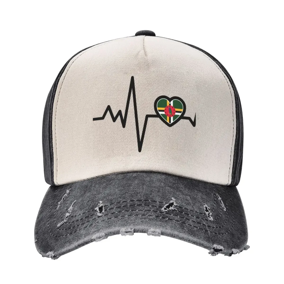 Dominica Heart Monitor Baseball Cap Sun Cap Wild Ball Hat Sports Cap Women's Hats Men's