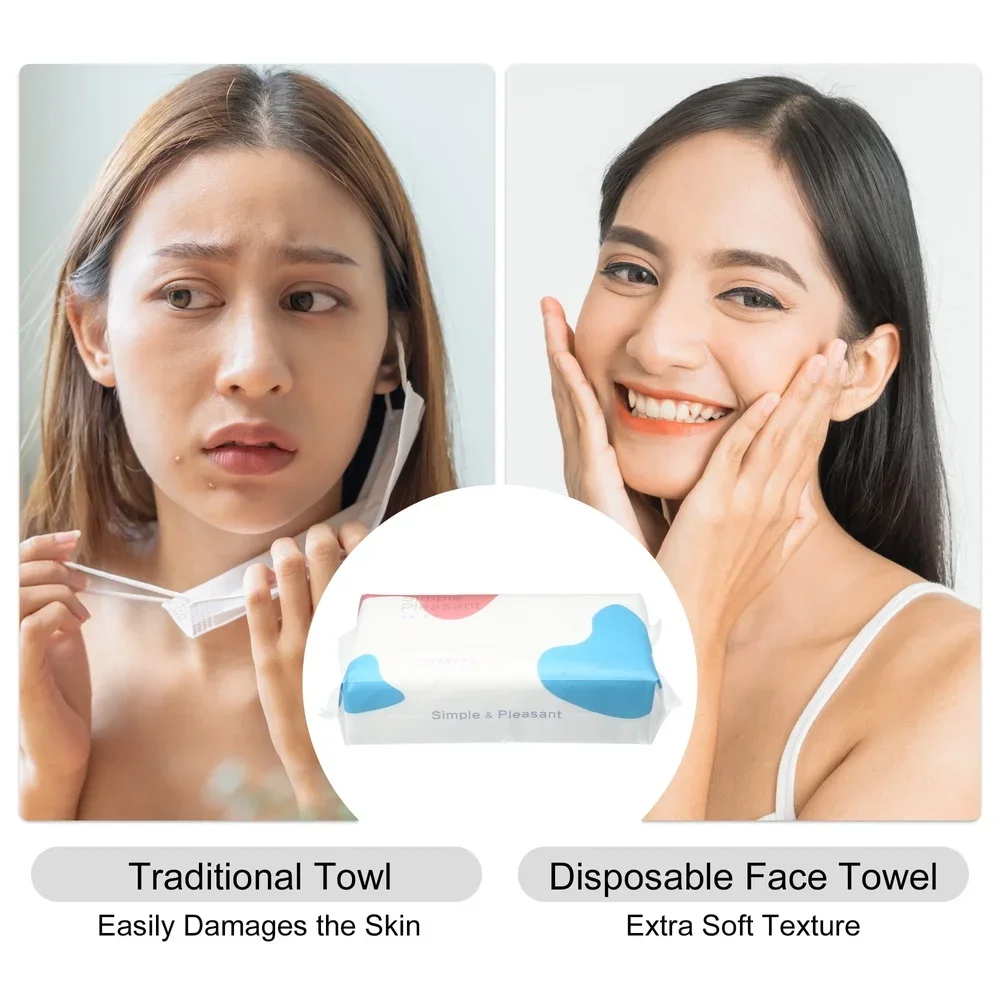 70 قطعة من مناشف الوجه الناعمة للاستعمال مرة واحدة، مناديل الوجه الرطبة والجافة، مناديل متعددة الأغراض متينة للغاية للسفر المنزلي
