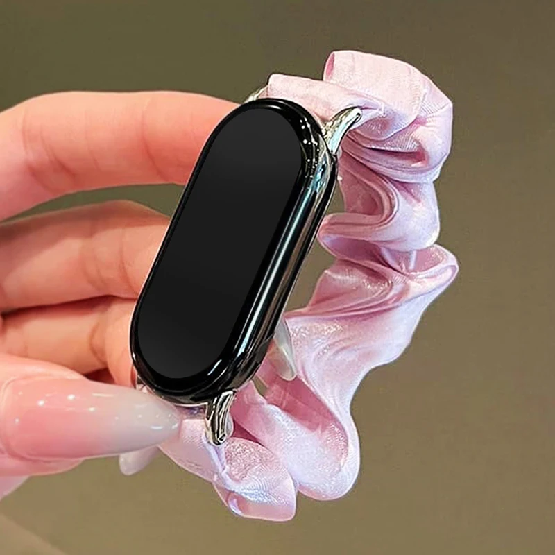 Chiffon Scrunchie Bracelet for Xiaomi Mi Band 11 10 9 8 Pro Strap for Redmi Watch 6 5 4 Elastic Fabric Wristband