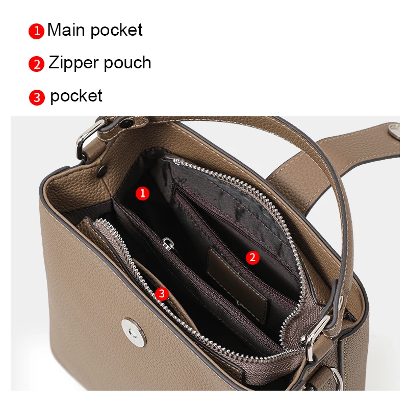 Aidrani Women's New Style Niche Crossbody Bag - High-End, Ultra-Soft, Versatile, Stylish Top-Handle Bucket Bag