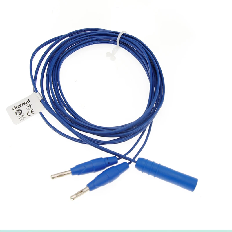 

electrocoagulation clamp cable Disposable electroknife bipolar electrocoagulation 2 bananas inserted 4.0 to 2-hole IEC