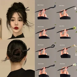 New Chinese Sandalwood Hairpin for Women with Ancient Style Light Luxury Wooden Disc Hairpin Simple Modern Hairpin