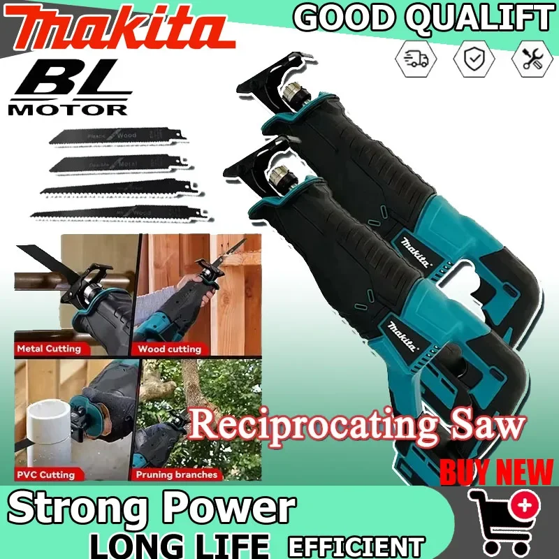 

Makita Brushless Reciprocating Saw Reciprocating Saw Portable Cordless Power Tools With 4pcs Saw Blades For 20V 18V Battery Tool