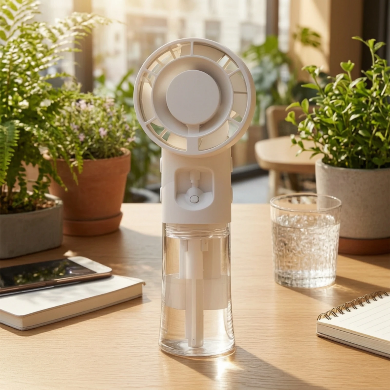 Handheld Spray Fan Personal Handheld Misting Fan Cordless Small for Commuters, Travel, Desk