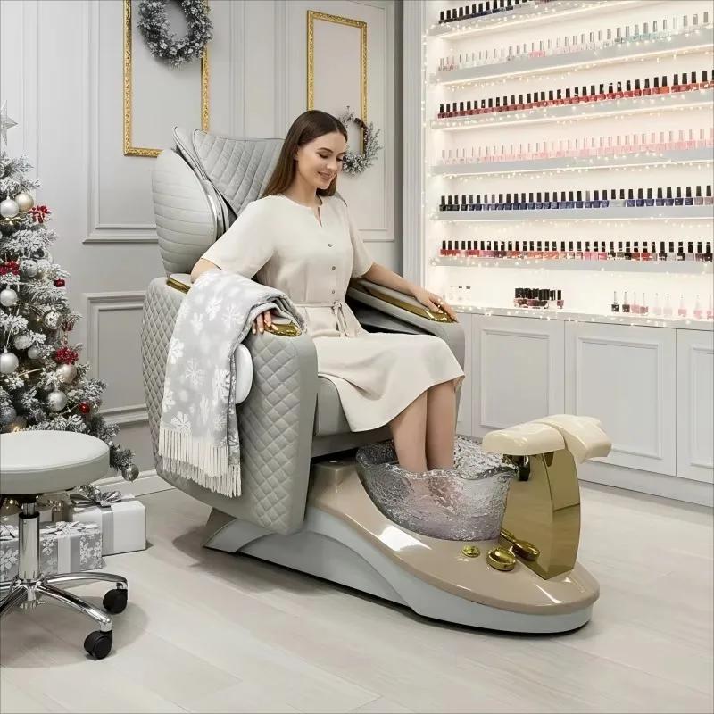 

Luxury Pedicure Spa Chair Pedicure Foot Spa Beauty Salon Massage Chair and Foot Massage Reclining for Nail Salon Furniture