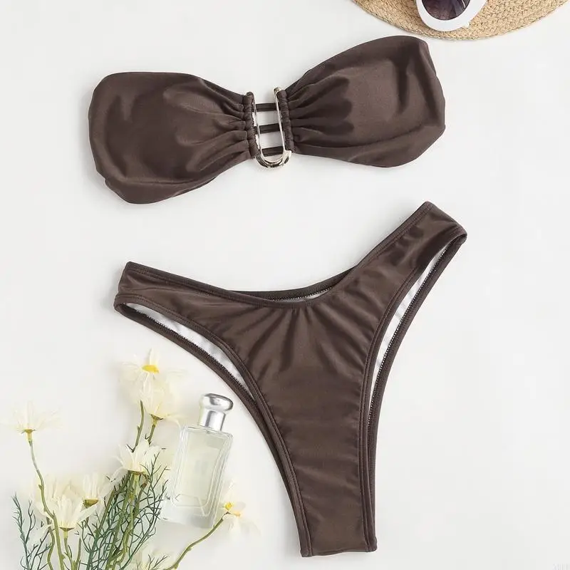 

X9FF комплект из двух частей, однотонная мягкая сумка, комплект бикини, женский купальный костюм с завязками, треугольная одежда