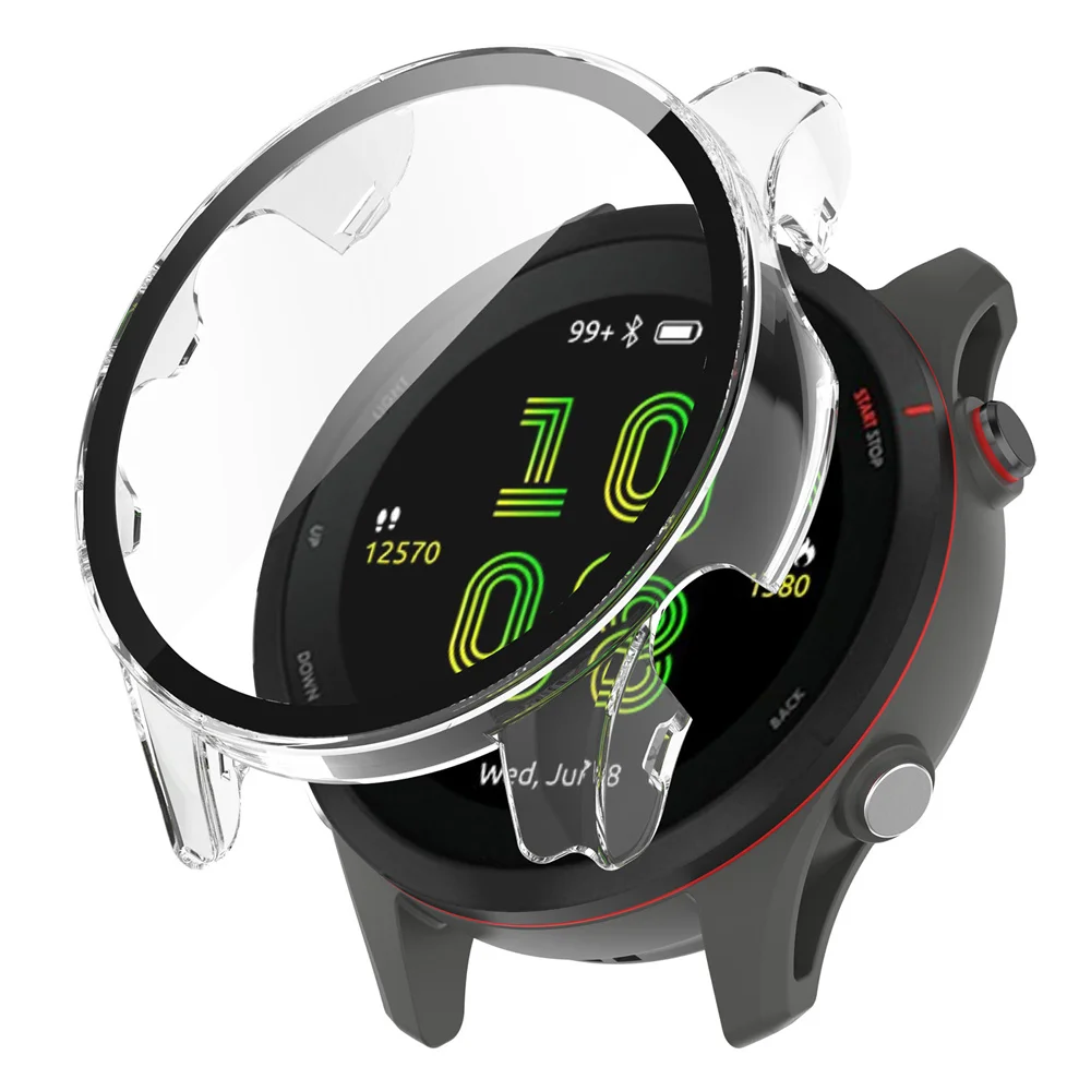 BEHUA für Garmin Forerunner 255 255S SmartWatch PC-Hülle mit gehärtetem Glas Displayschutzfolie Vollständige Abdeckung Stoßfänger-Schutzhülle – Detail 13