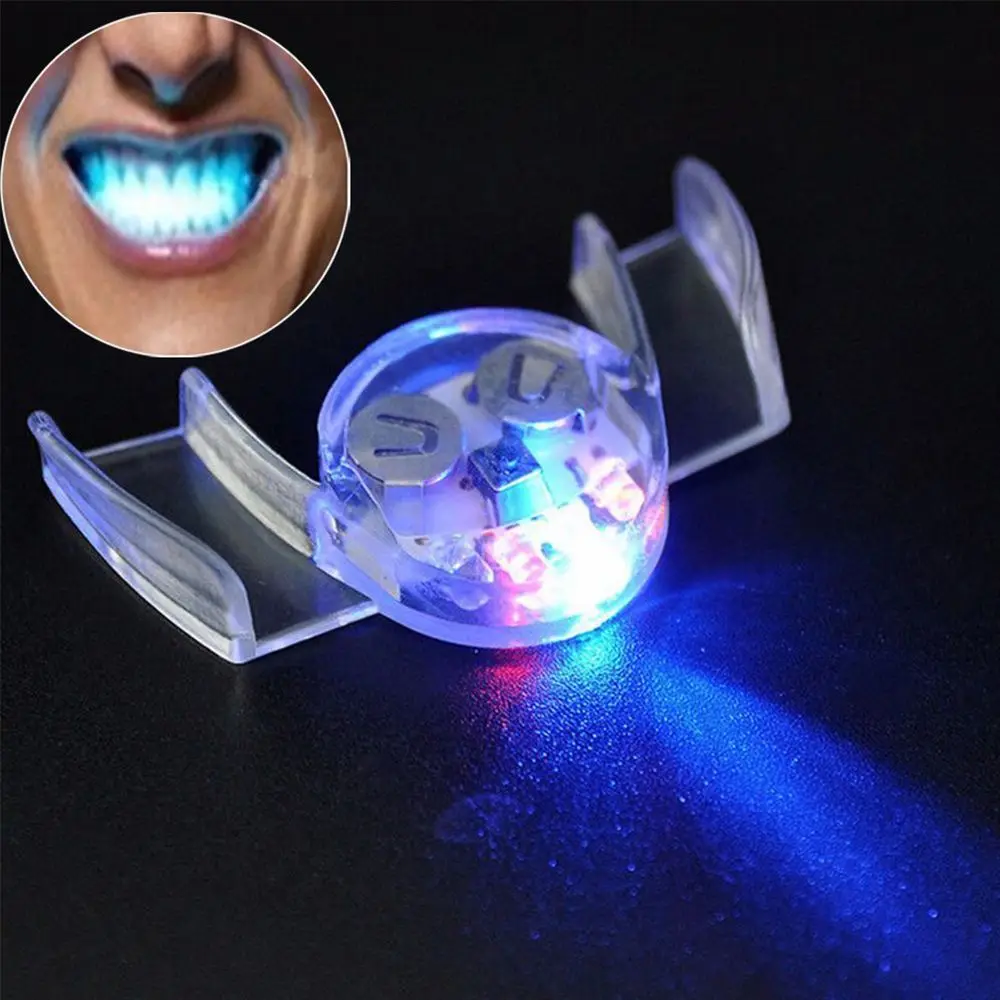 Regalo novedad LED luz intermitente niños festivo brillo diente Flash boca tirantes juguetes iluminados