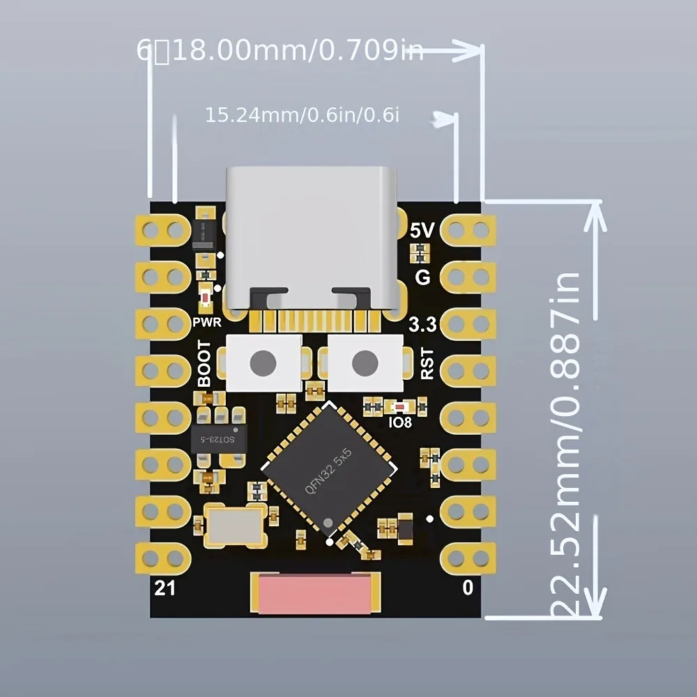  ESP32-C3 Mini Development Board ESP32 Supermini Board with WiFi/Bluetooth 5.0 ESP32 Mini Module RISC-V 32-bit CPU 400KB SRAM