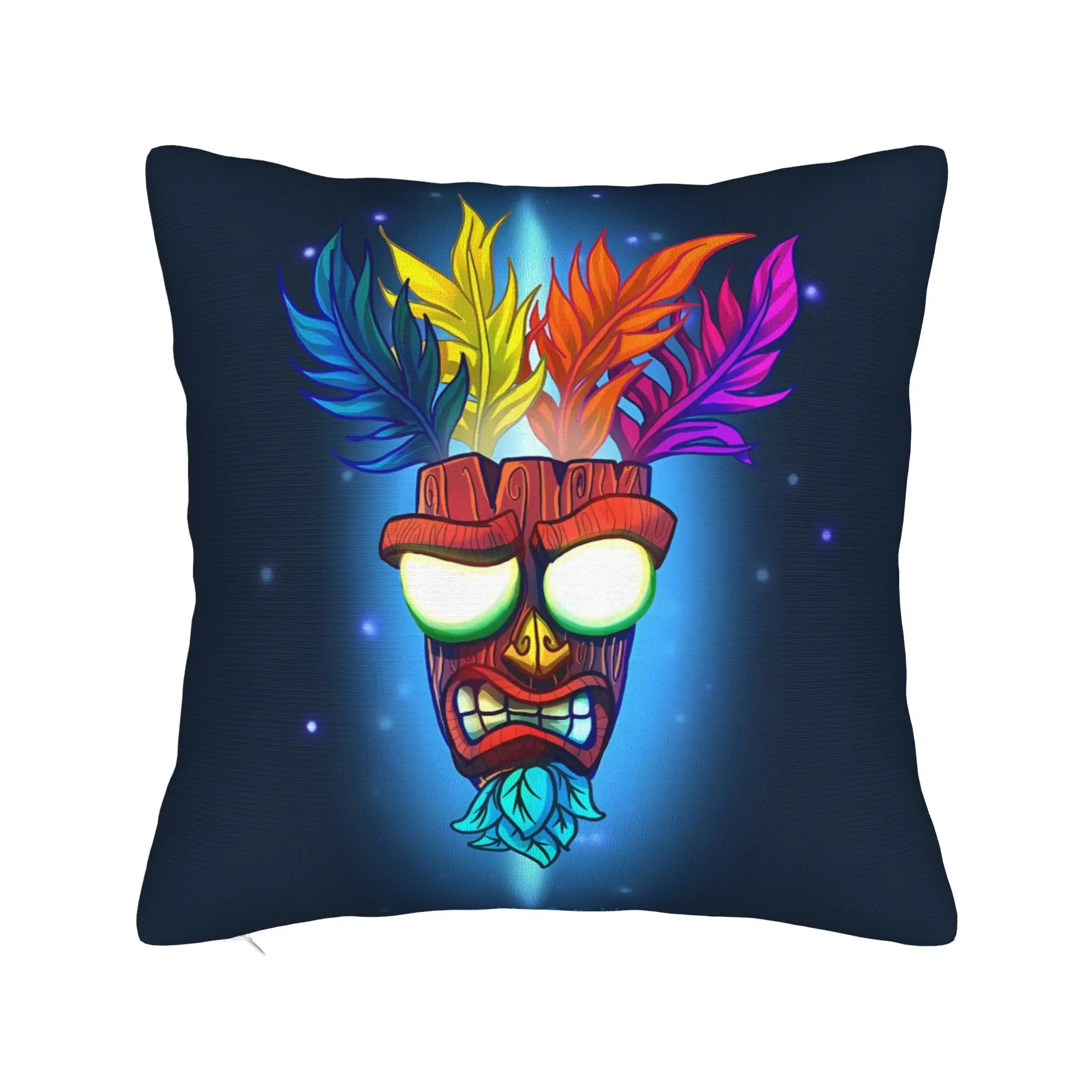 Crash Bandicoot Glow Mask Pillow Cover  Retro Trendy Pillow Case For Sofa Bedroom Home Decor Comfy Pillowcases Birthday Gift