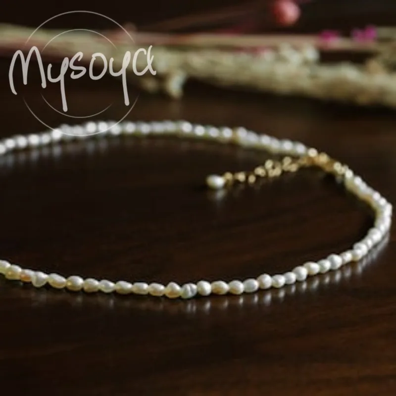 

MYSOYA White Baroque Freshwater Pearl Necklace 5-6mm With Gift Box For Her/Him Birthday/Wedding/Christmas/New Year Gift