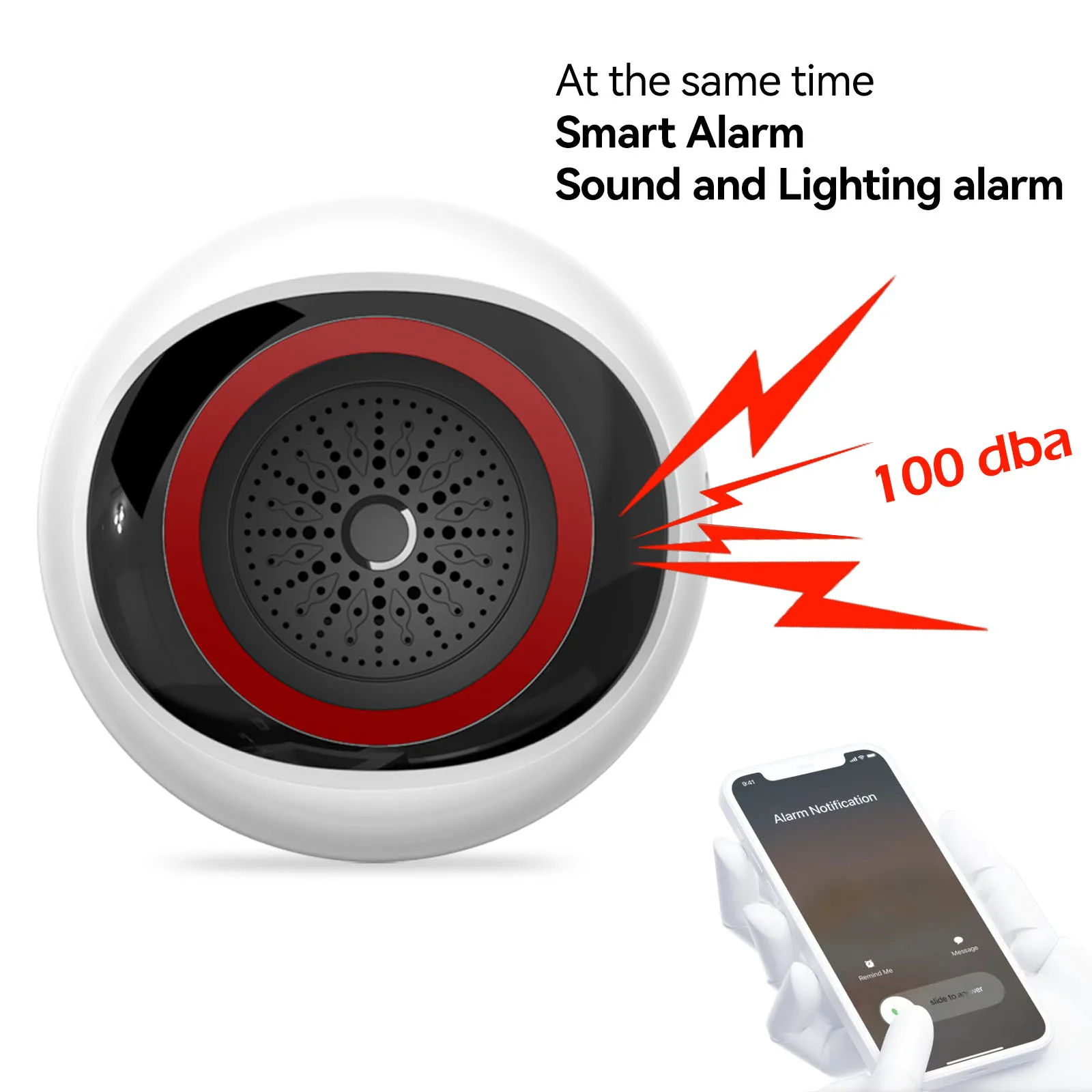 

Tuya Zigbee Siren Alarm Audible and Visua Large Decibel 100dB Sound Security Monitor Anti-theft Horn USB Charge Battery Powered