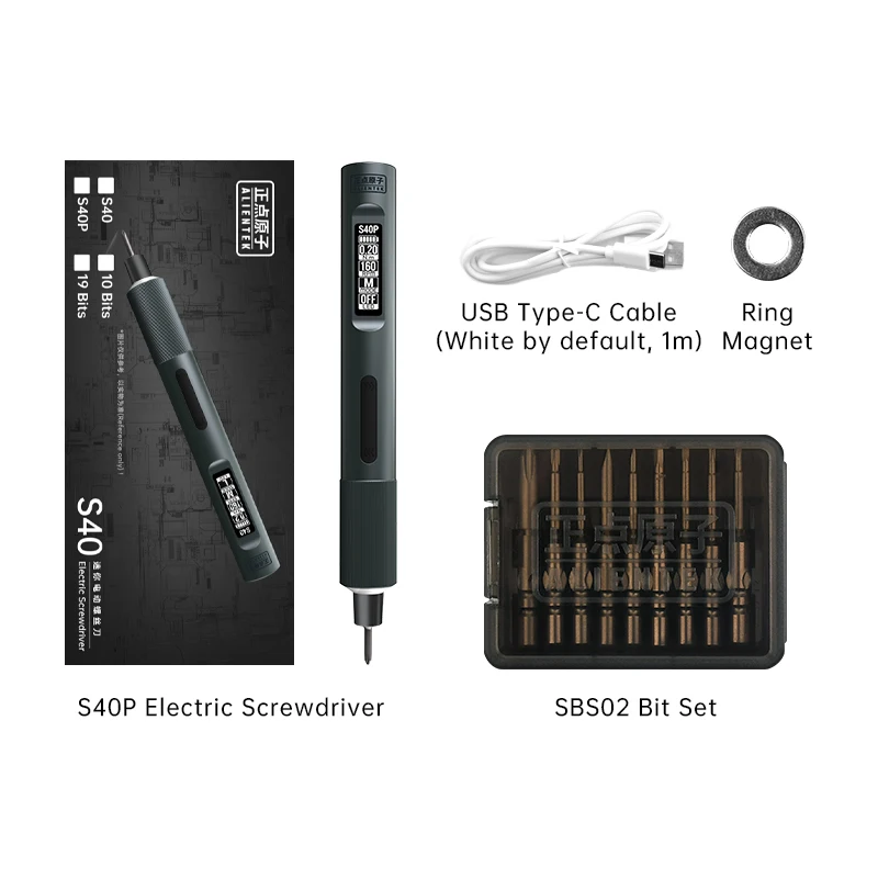 ALIENTEK S40 Electrical Precision Screwdriver Type-C Rechargeable Hand Drill Power Tools for Smart Home PC And Phone Repair
