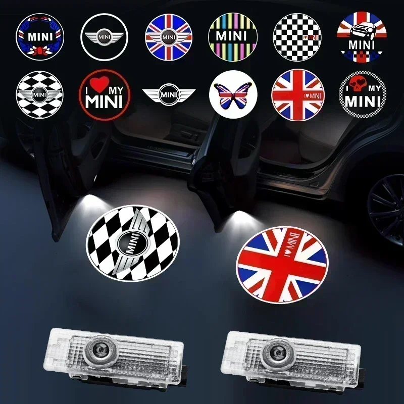 

2PC For BMW MINI Cooper One S JCW R56 R55 R53 F55 F56 R57 Car Door Welcome Lamps HD LED Laser Projectaor Lights Accessories