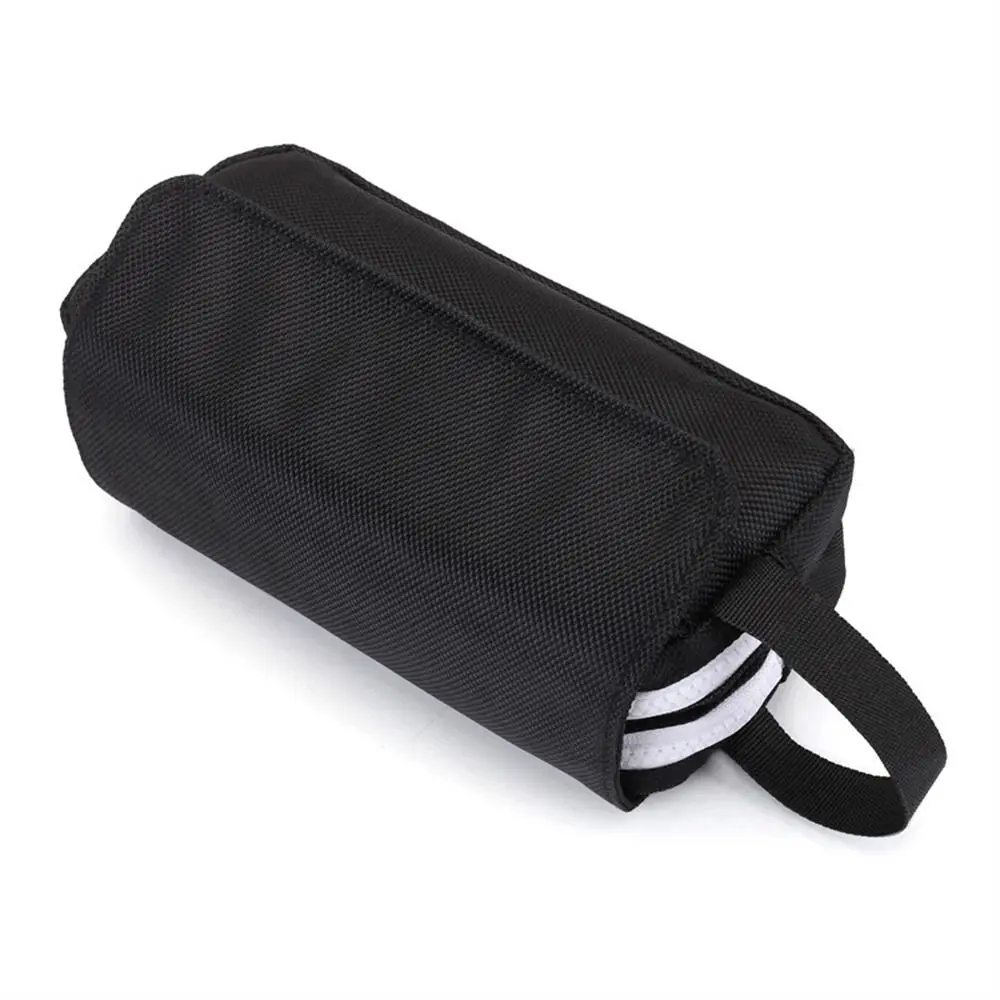 Solid Color Black Pencil Case High Capacity Oxford Cloth High Capacity Pencil Bag Double Layers Pencil Pouch