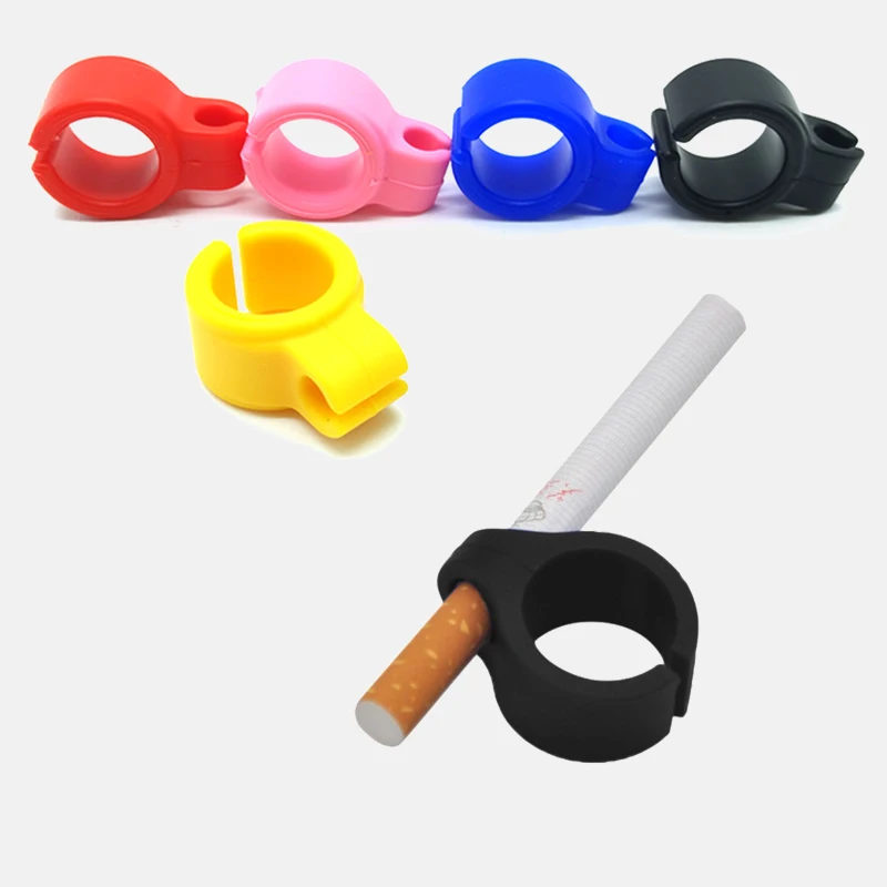 Wholesale Waterproof Endlessly Artifact 1 PC Silicone Ring Finger Hand Rack Cigarette Holder for Regular Smoking Smoker Men Gift