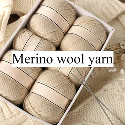 500g/set 4 Ply Merino Wool Woolen Yarn for Hand Knitting Crochet Sweater Hats Gloves Thread Soft Puffy Comfortable Medium Thick