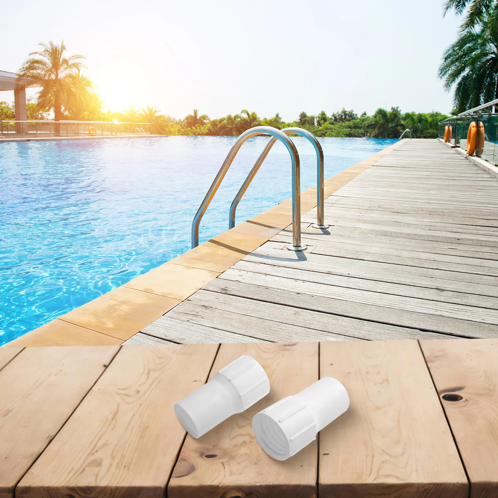 White Swimming Pool Hose Cuffs 1.5 Inch 38mm Accessories Parts Plastic Suction Hose Cleaning Cuff Vacuum Hose Cuffs