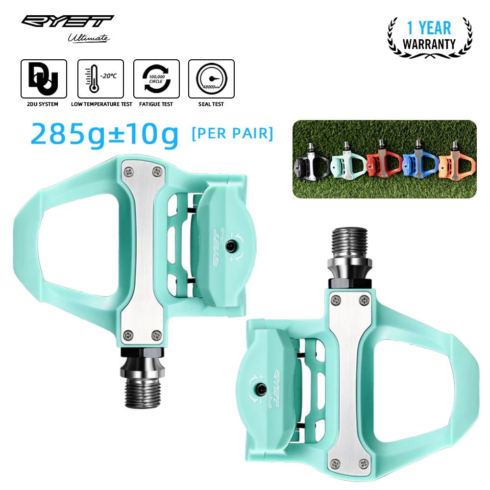 

2025 RYET ROAD Bike Clipless Pedals 285g Road Bike Pedals Cycling Pedals with Cleat Compatible with SPD-SL System Accessories