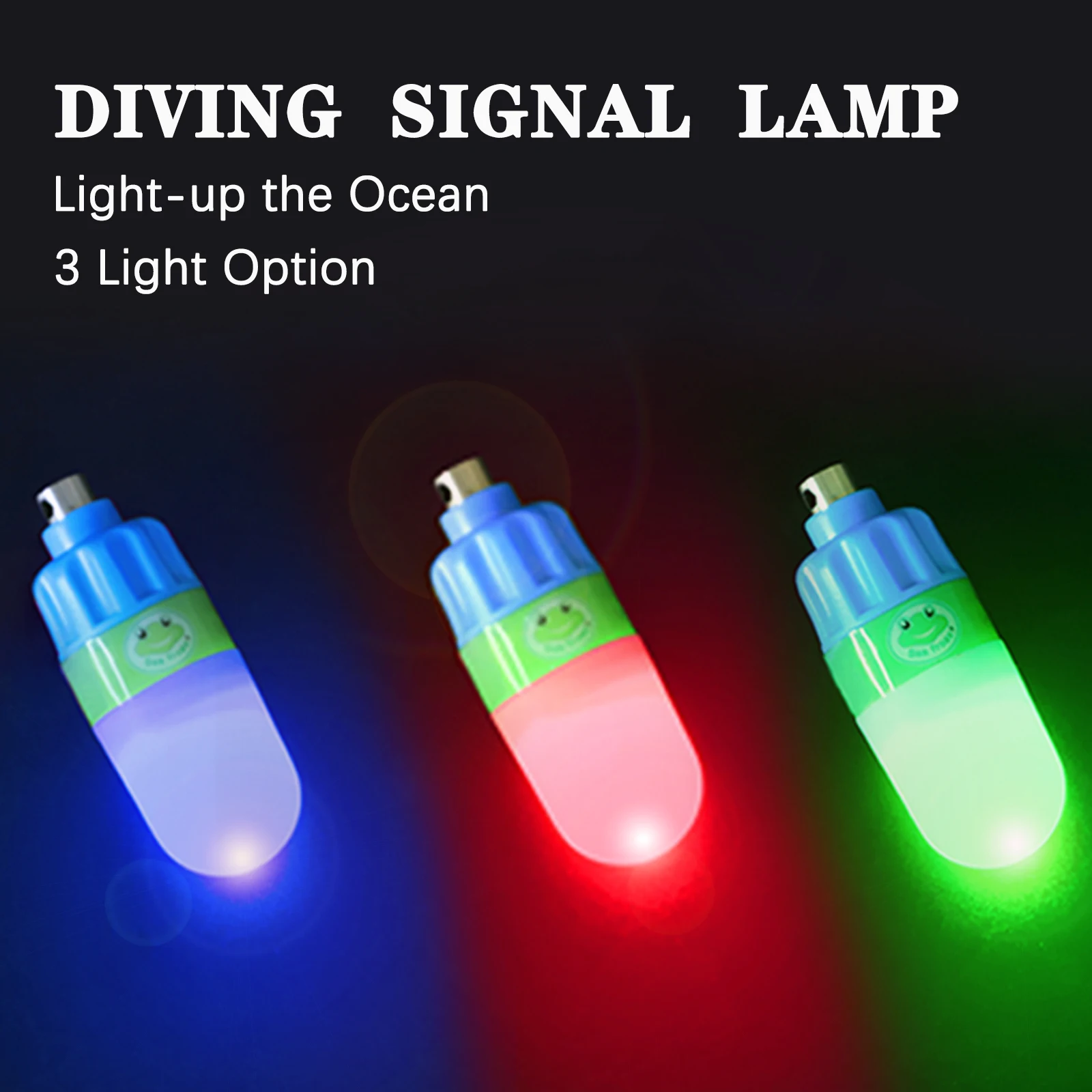 Mini Flashlight Underwater 40m Scuba Diving Safety Signal Light Night Dive Marker LED Beacon Warning Random Color Signal Light