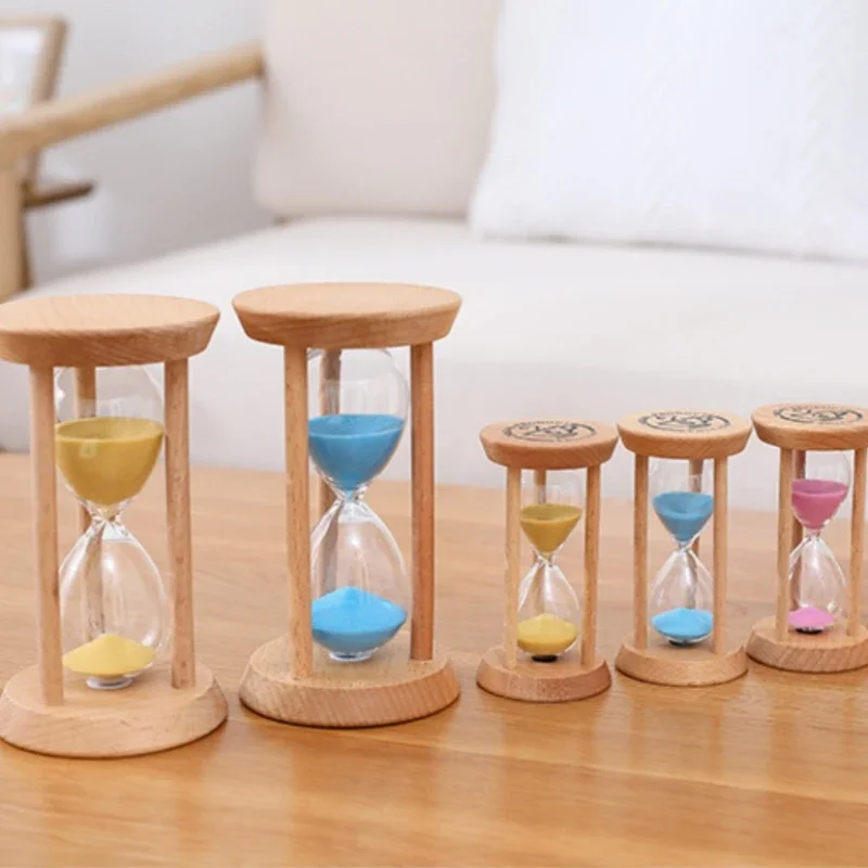 1/3/5/10/15/20/30 Minutes Wooden Hourglass Timer Home Living Room Desktop Decoration Children Birthday Gift Portable Sand Clock