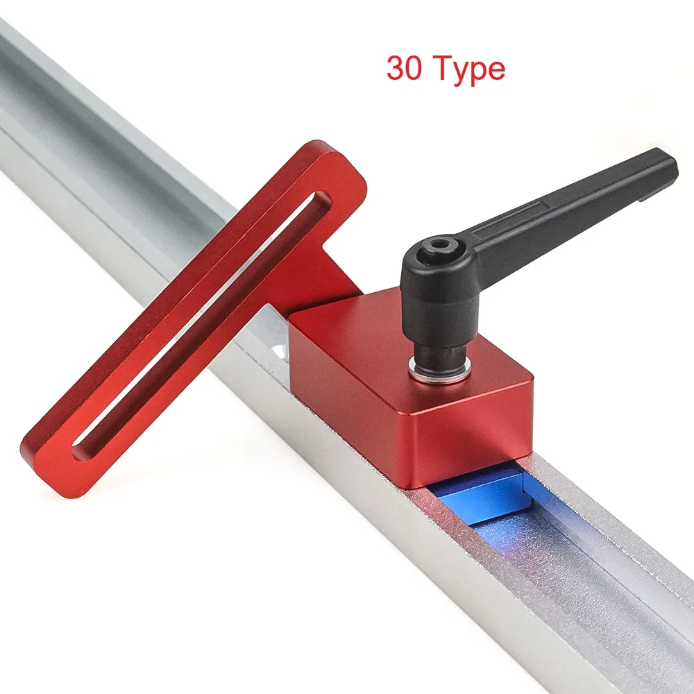 30 Type Woodworking T Slot Miter Track Fence Stop T-track Sliding Connector Miter Track Stop Chute Locator Table Saw RaIL