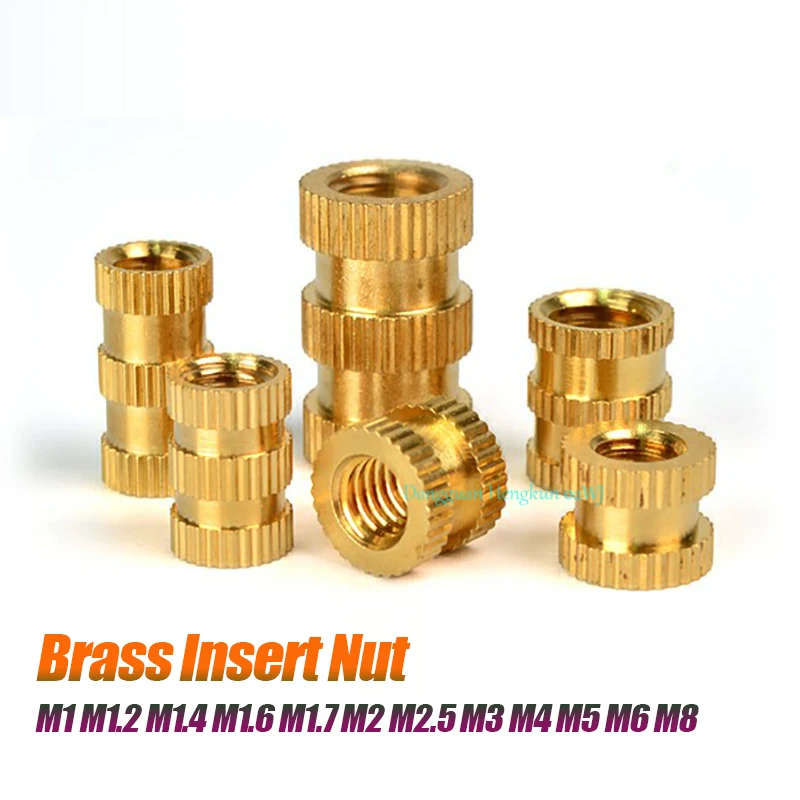 

Brass Insert Nut M1 M2 M2.5 M3 M4 M5 M6 M8 Hot Melt Nutsert Injection Molding Knurled Embedded Copper Heat Thread Nuts Inserts