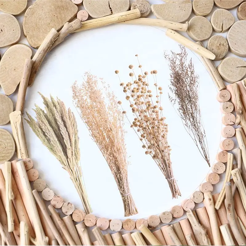 Afbeelding 5: 52x52cm 3D Bloem & Tarweveld Bouwstenen Muurkunst - Eenvoudig Creatief Kamerdecor Esthetisch voor Eetkamer & Woonkamer