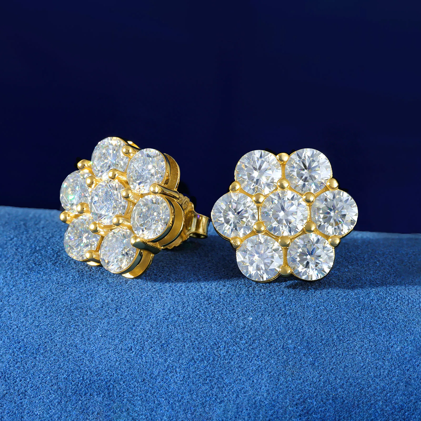 ICEBLING Hot Sale 925Sterling Silver VVS Moissanite Flower Design Stud Earrings Luxury Gift Pass Diamond Test Jewelry for Women