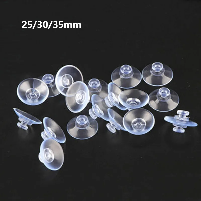 20pcs Clear 25/30/35mm Sucker Suction Cups Transparent plasitc Mushroom Head Suckers Cup