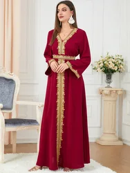 Abaya longue brodée pour femmes musulmanes, robe arabe marocaine, maxi abayas, Dubaï, Turquie, Islam Kaftan, vêtements éducatifs, 2022