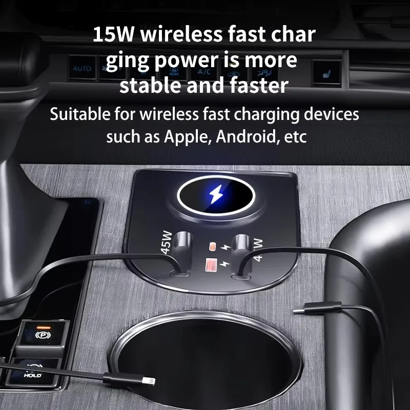 2022-2024 Wireless Charging Fast Charging Docking Station with USB Type C 12-24V for for Sienna/Granvia