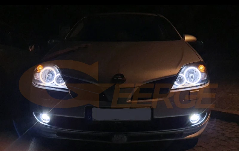 Per NISSAN PRIMERA P12 2002-2008 Eccellente COB Ultra Luminoso Led Angel Eyes Kit Halo Anelli Luce diurna