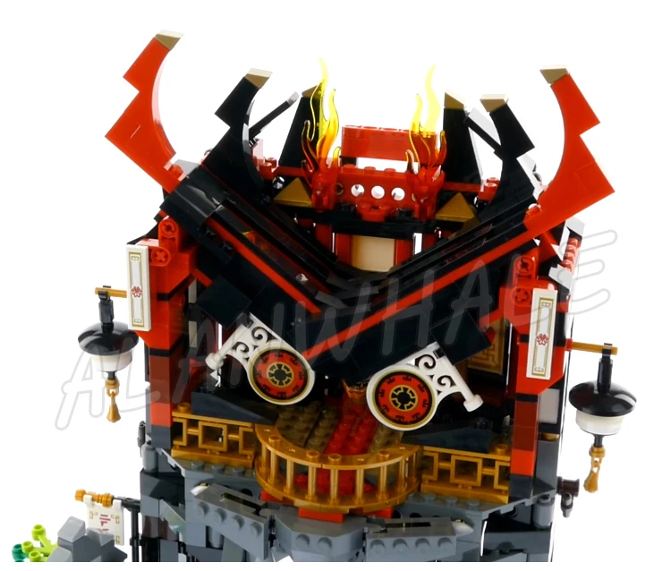 809 Uds Shinobi templo de resurrección función de transformación de techo cámara Prisión 10806 juguetes de bloques de construcción compatibles con el modelo