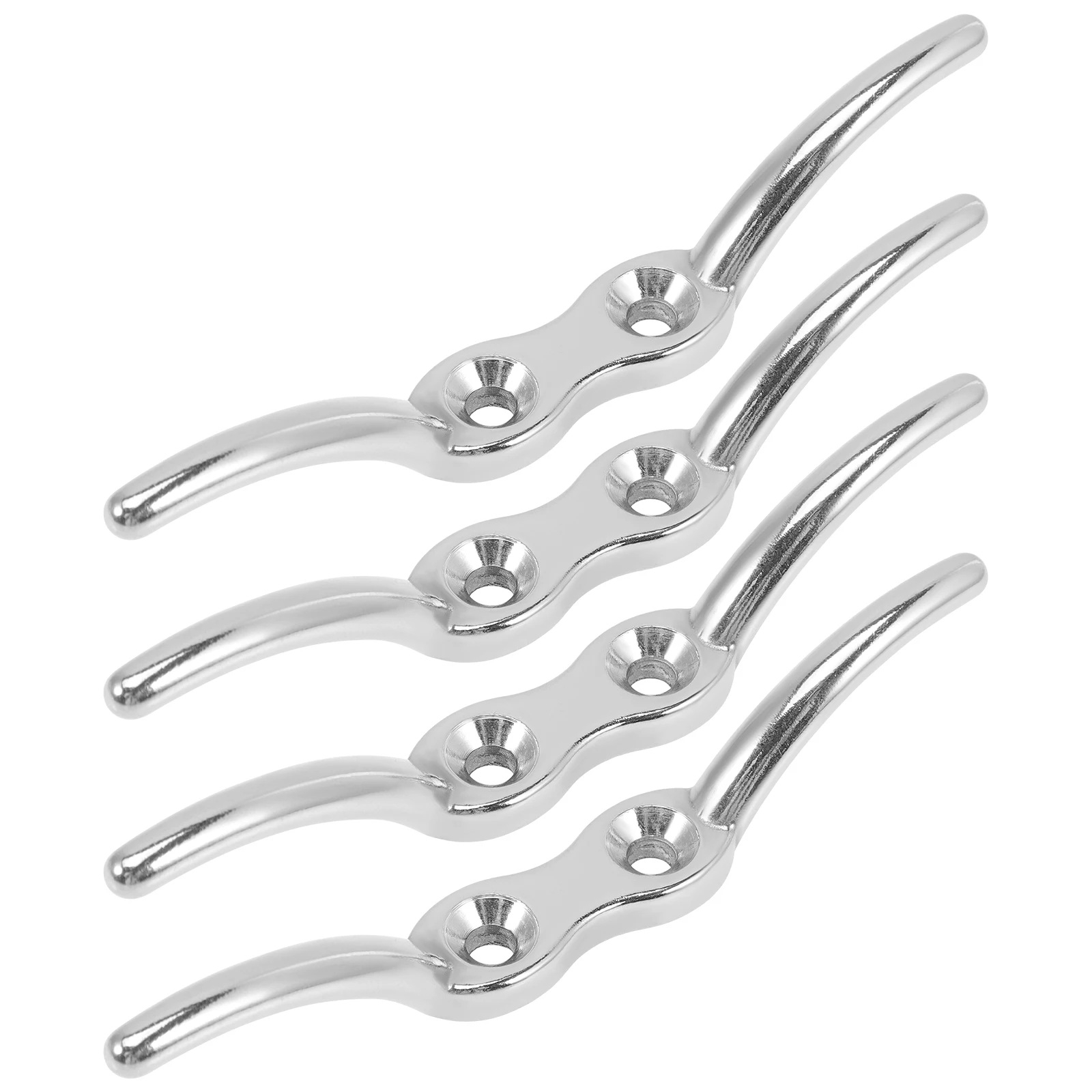 

4 Pcs Stainless Steel Dock Cleats Boat Accessories 316 Grade Rope Cleat Flag Pole Parts Kayak Mooring Deck
