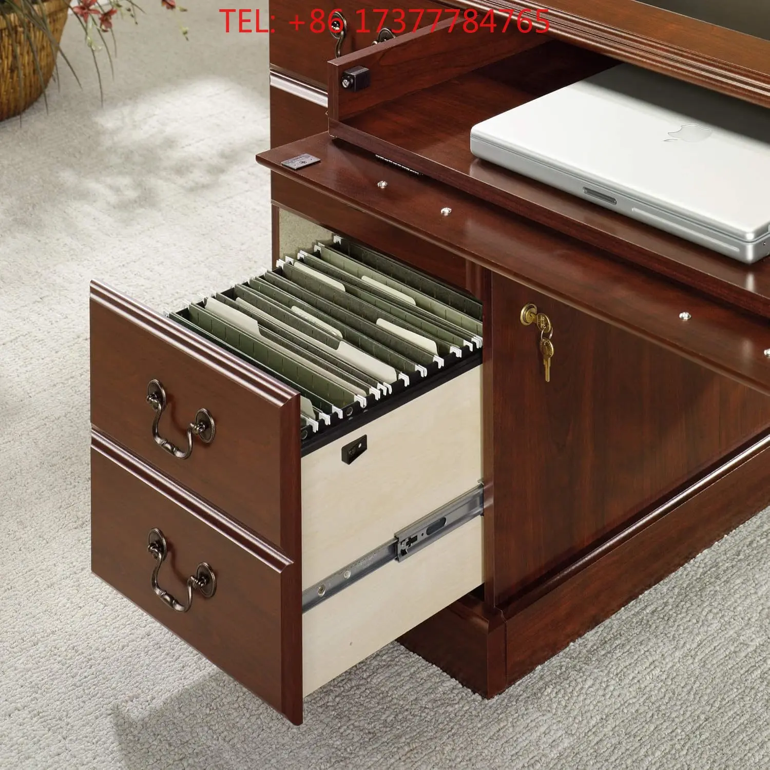 Classic Cherry Finish Executive Wood Desk Large Storage Home Office Workstation Furniture for Manager Work ized
