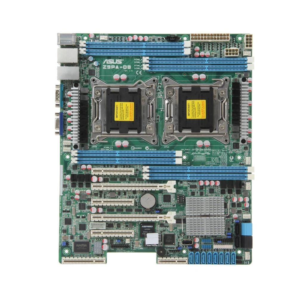 Imagem -02 - Servidor Asus Z9pa-d8 Usado Placa-mãe 2x Soquete Lga 2011 para Processador Intel Xeon E52600 Família de Produtos 8x Dimms Max. Ddr3 de 256 gb