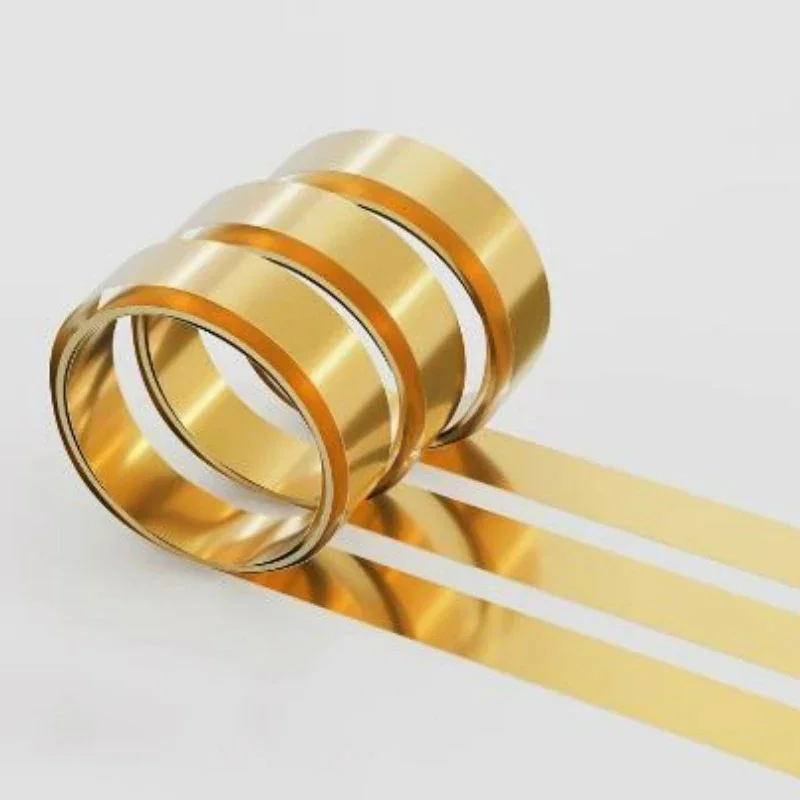 Brass Shim Stock Roll 0.4-0.6mm Thick, 5-120mm Wide, 1M/2M, Thin Gold Foil Strip for DIY Crafts Jewelry Making Conductive