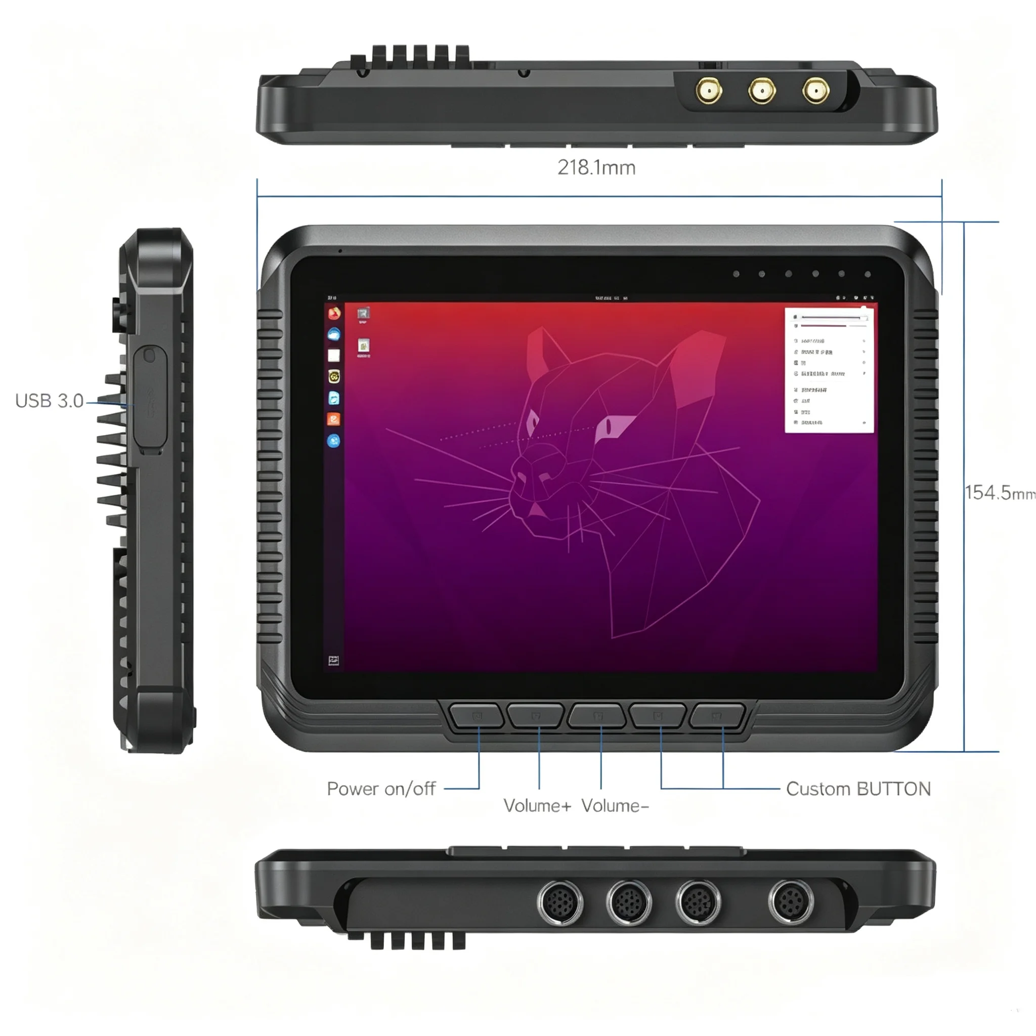 8Inch Rugged Vehicle Mounted Tablet N5100 8+128GB Win11 IP65 Waterproof Shockproof700nit Sunlight Readable RS232CAN Wide Voltage