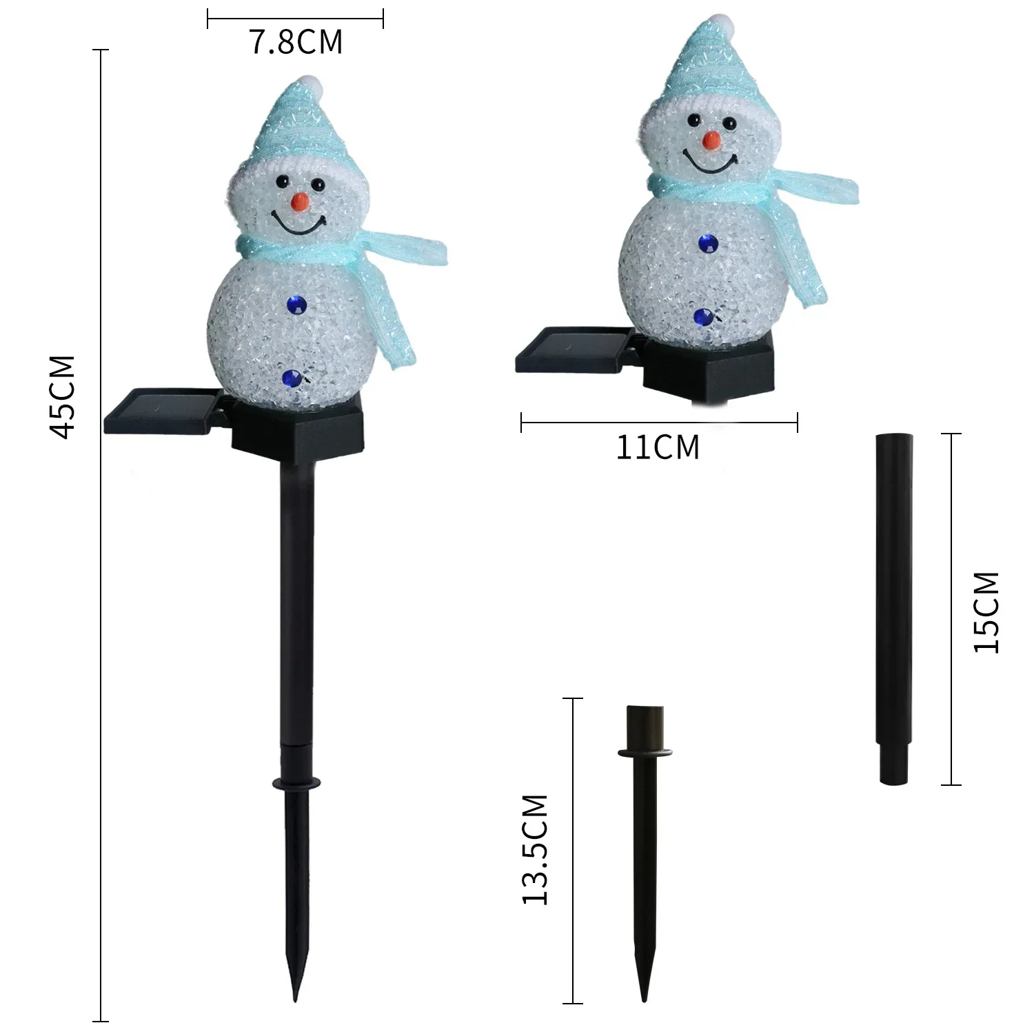 LED Snowman Solar Garden Light Outdoor Ground Stake Light Solar Powered Xmas Pathway Lights For Christmas Lawn Yard Decoration