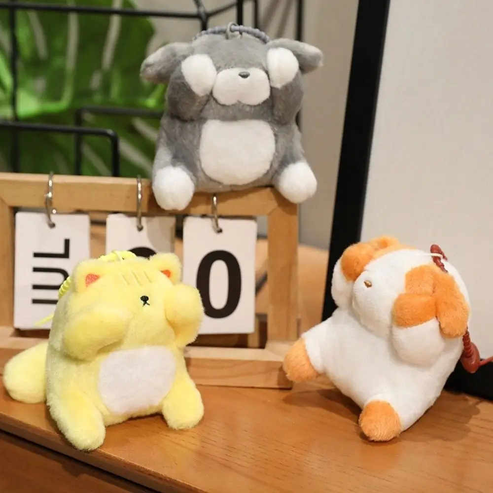 Backpack Pendant Stuffed Shy Cat Dog Keychain Animal Soft Capybara Plush Pendant Cute Funny Plush Doll Pendant Birthday Gifts
