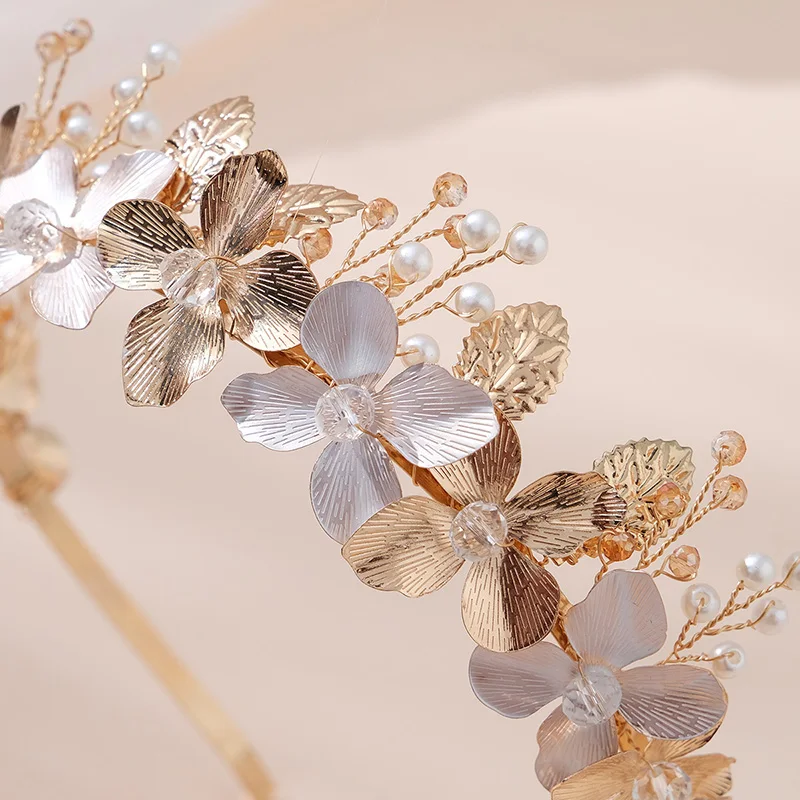 Alloy Flower And Leaf Hair Bands  New Handmade Bridal Head Bands Bride Wedding Prom Birthday Party Mori Headpieces