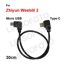 Type C to Micro USB for Zhiyun WEEBILL-2 Stabilizer Camera Control Cable 30cm for Canon 5D4 90D M50 Nikon D850 Z50 Panasonic G9.