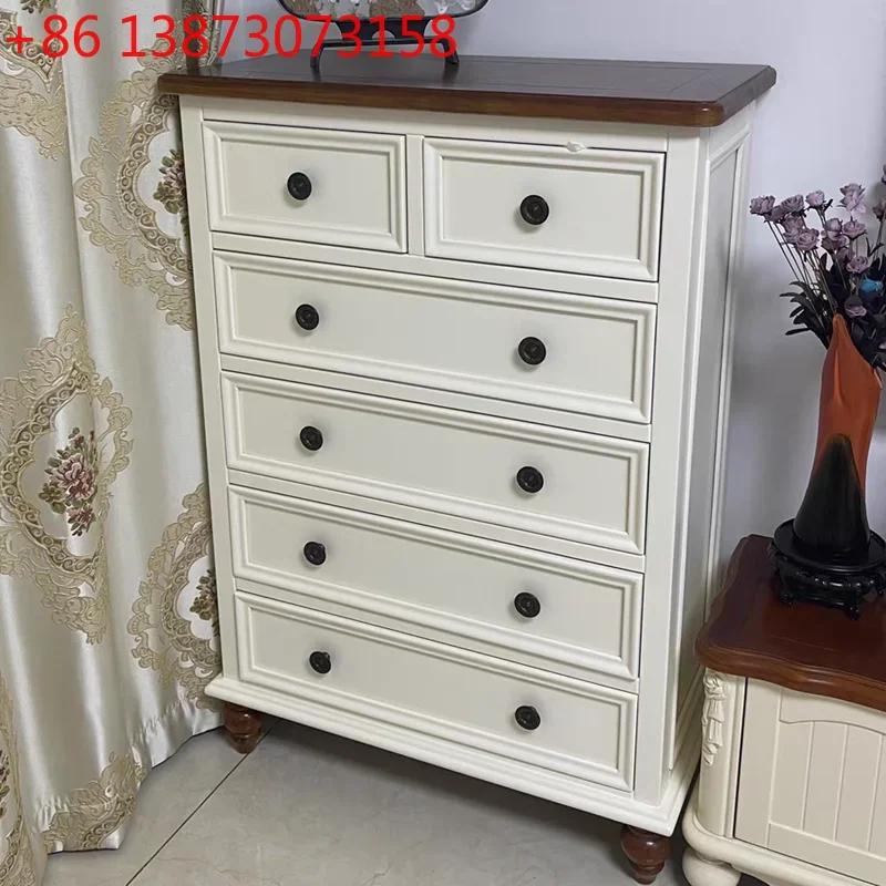 

All-pure solid wood chest t American 56789 chest cabinet Mediterranean locker storage cabinet drawer customization