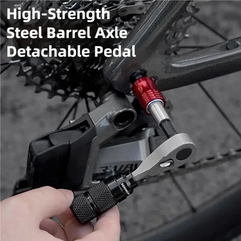 TINSOL Bicycle Repair Kit, Ratchet Socket Wrench, Tire Prying Rod, Air Pump Mountain Bike Multi-Functional Repair Set Adjustable