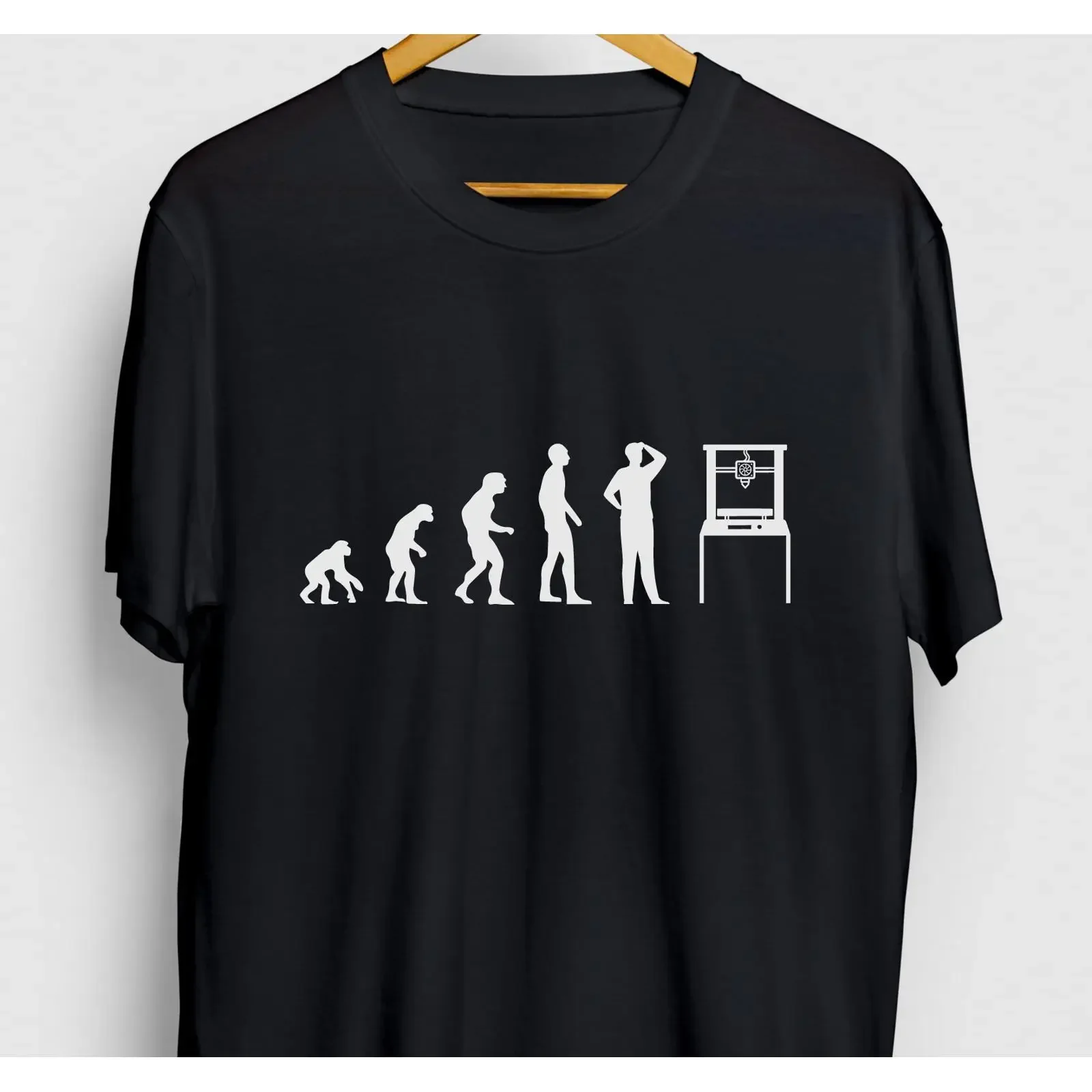 Funny 3D Printing Evolution T Shirt Geek Printer Lover Casual for Adults Youth vintage Washed Slightly Soft designer clothes
