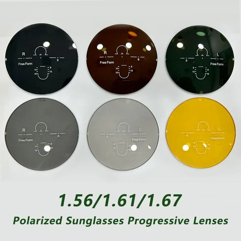 Sunglasses Polarized Progressive Lenses 1.50/1.56/1.61/1.67CR39  Optical Prescription Sunglasses Lenses UV Men Women