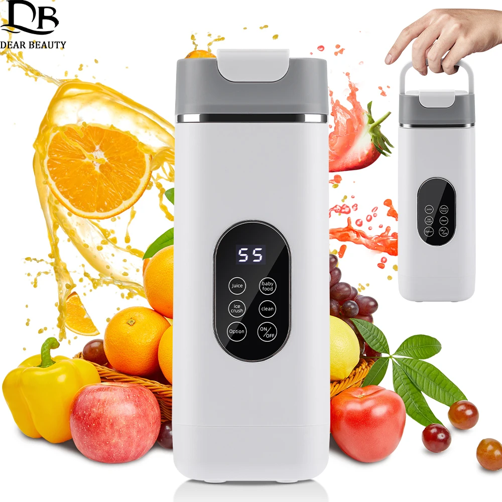 خلاط محمول المطبخ عصارة كهربائية USB قابلة للشحن 420 مللي كوب عصير 12 شفرات مستخرج العصير الفاكهة عصير خلاط الثلج